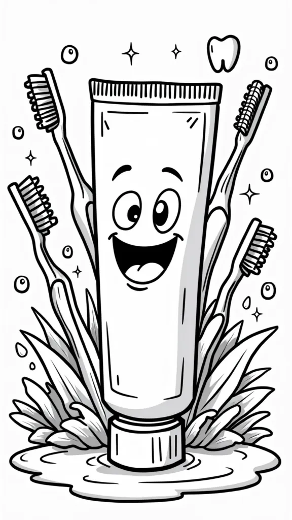 toothpaste coloring page